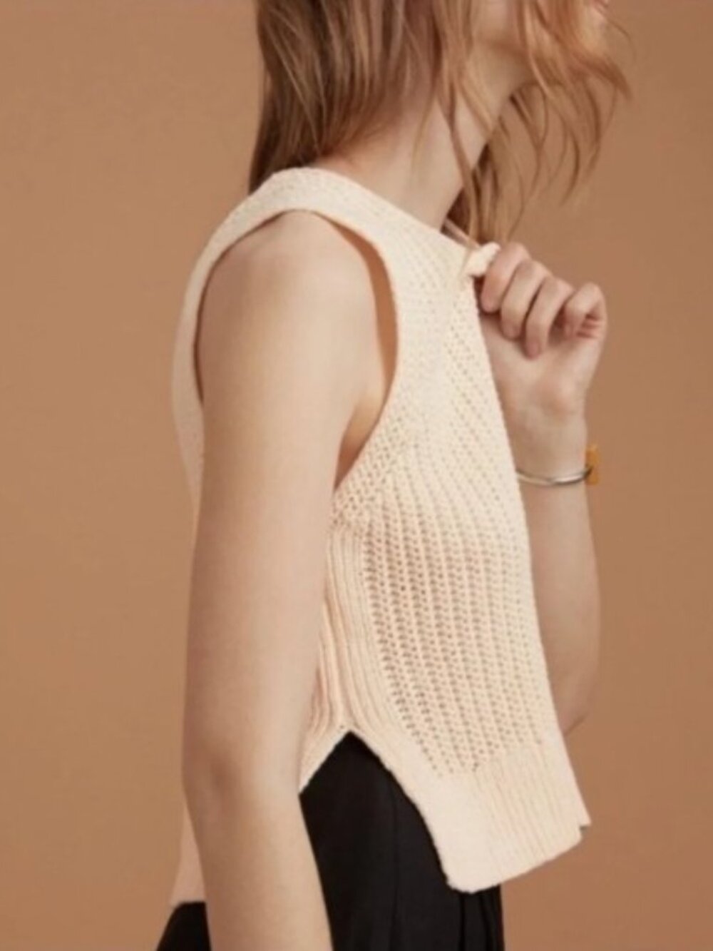 Aritzia Le Fou Wilfred Minette Knit Halter Cropped Vest - Size S